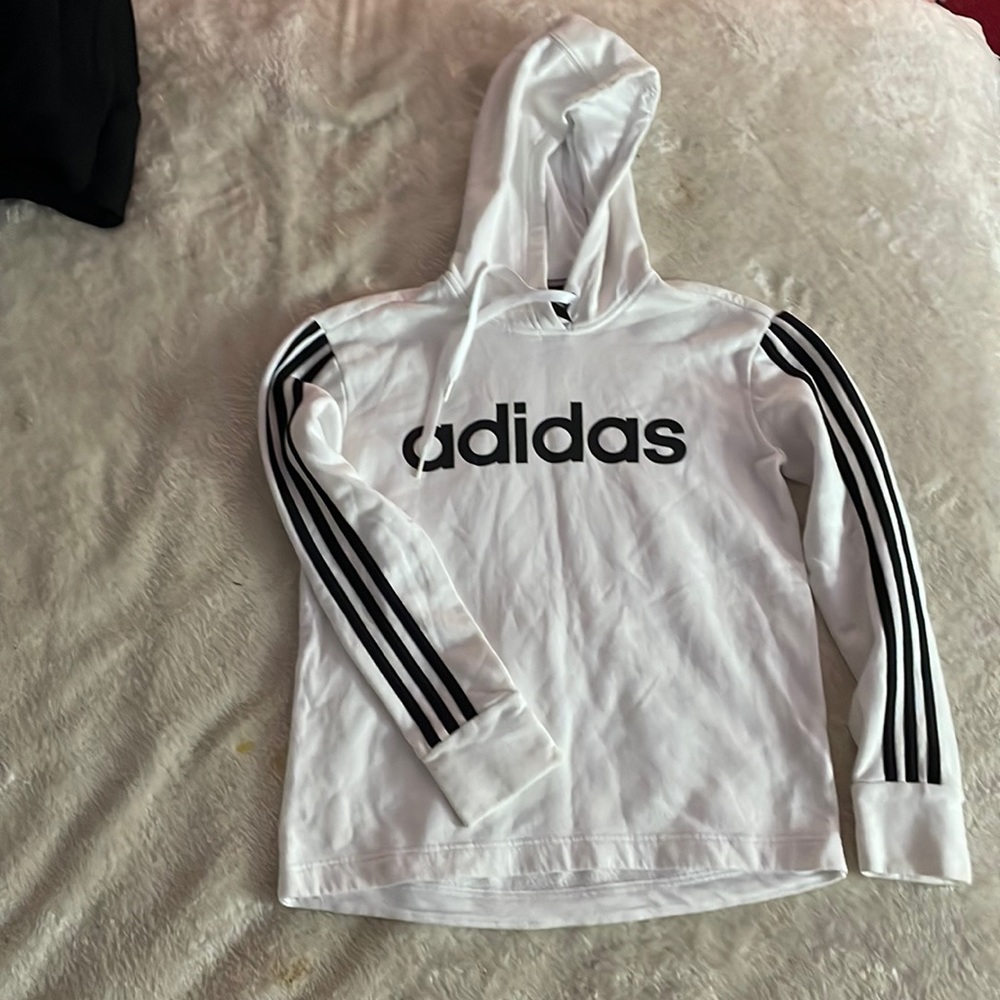 white adidas pullover